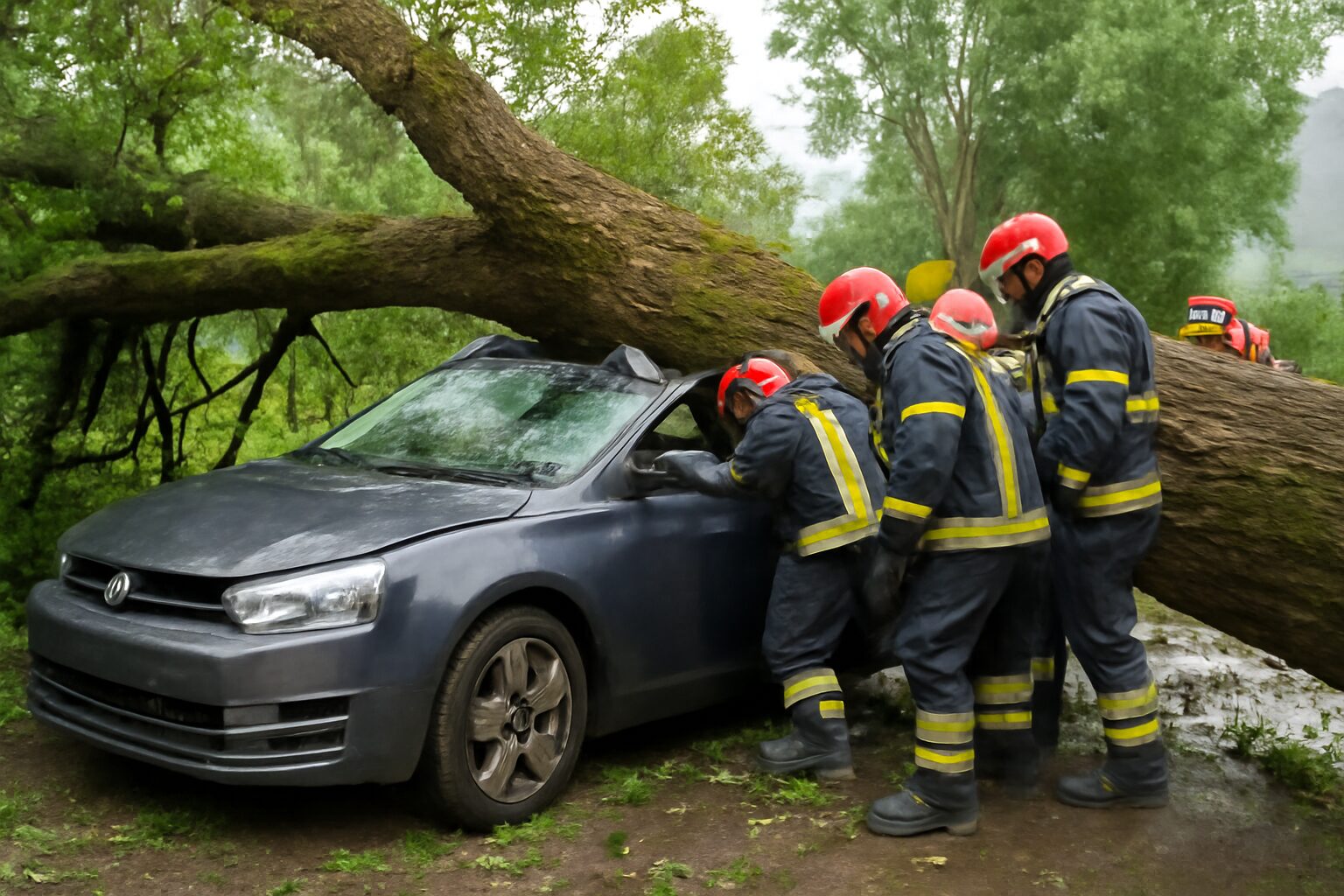 Maltempo Basilicata, dramma a Ferrandina: albero crolla su auto, un morto e tre feriti gravi
