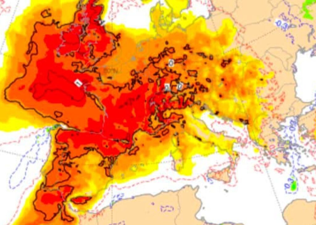 Caldo estremo Europa occidentale