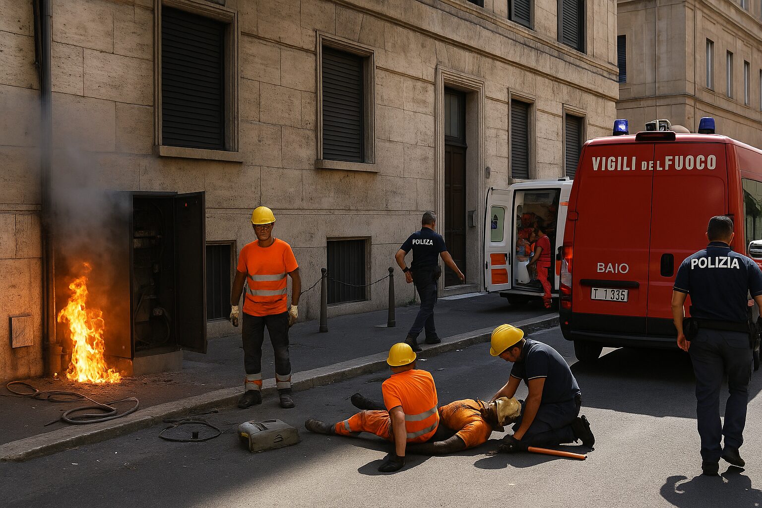 Esplosione in una cabina elettrica a Roma: gravi ustioni per un operaio, ferito anche il figlio