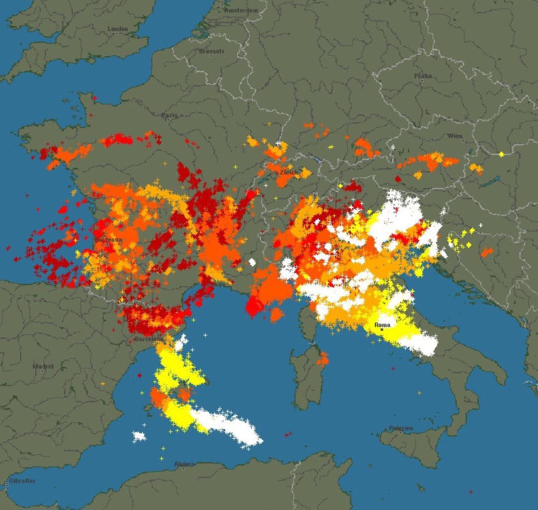 Fulmini Europa Mediterraneo 