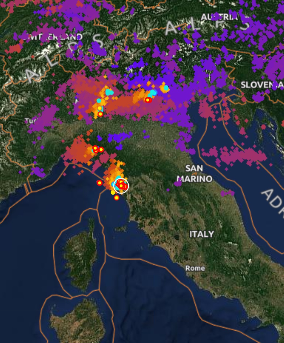 Fulmini Italia 2 agosto 