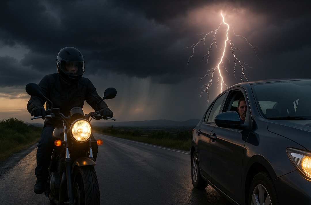 Meteo, fulmini e sicurezza: in auto si è protetti, ma in moto il rischio è massimo. Scopriamo il motivo