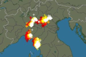 Fulmini nord Italia 2 agosto