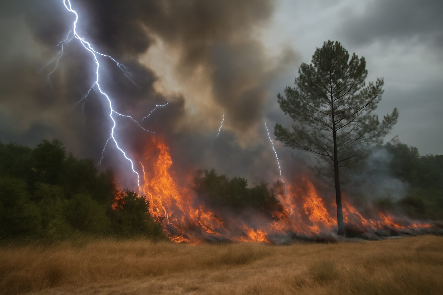 Incendi boschivi a Grosseto e Siena: rogo causato da un fulmine a Spineta di Sarteano