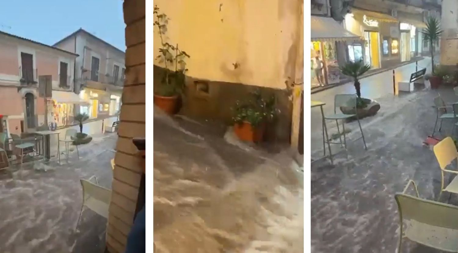 Maltempo Calabria, forte nubifragio con allagamenti a Pizzo | VIDEO
