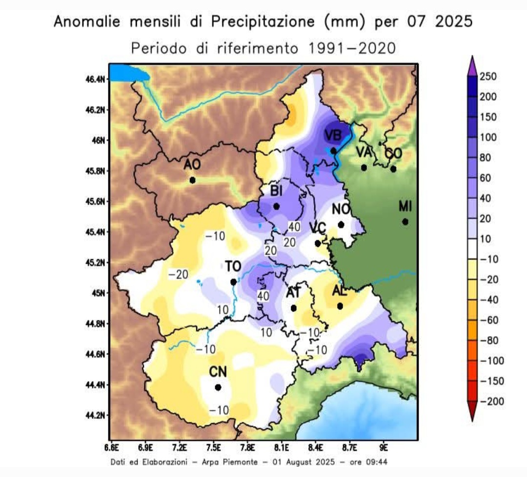 Piogge Piemonte luglio 