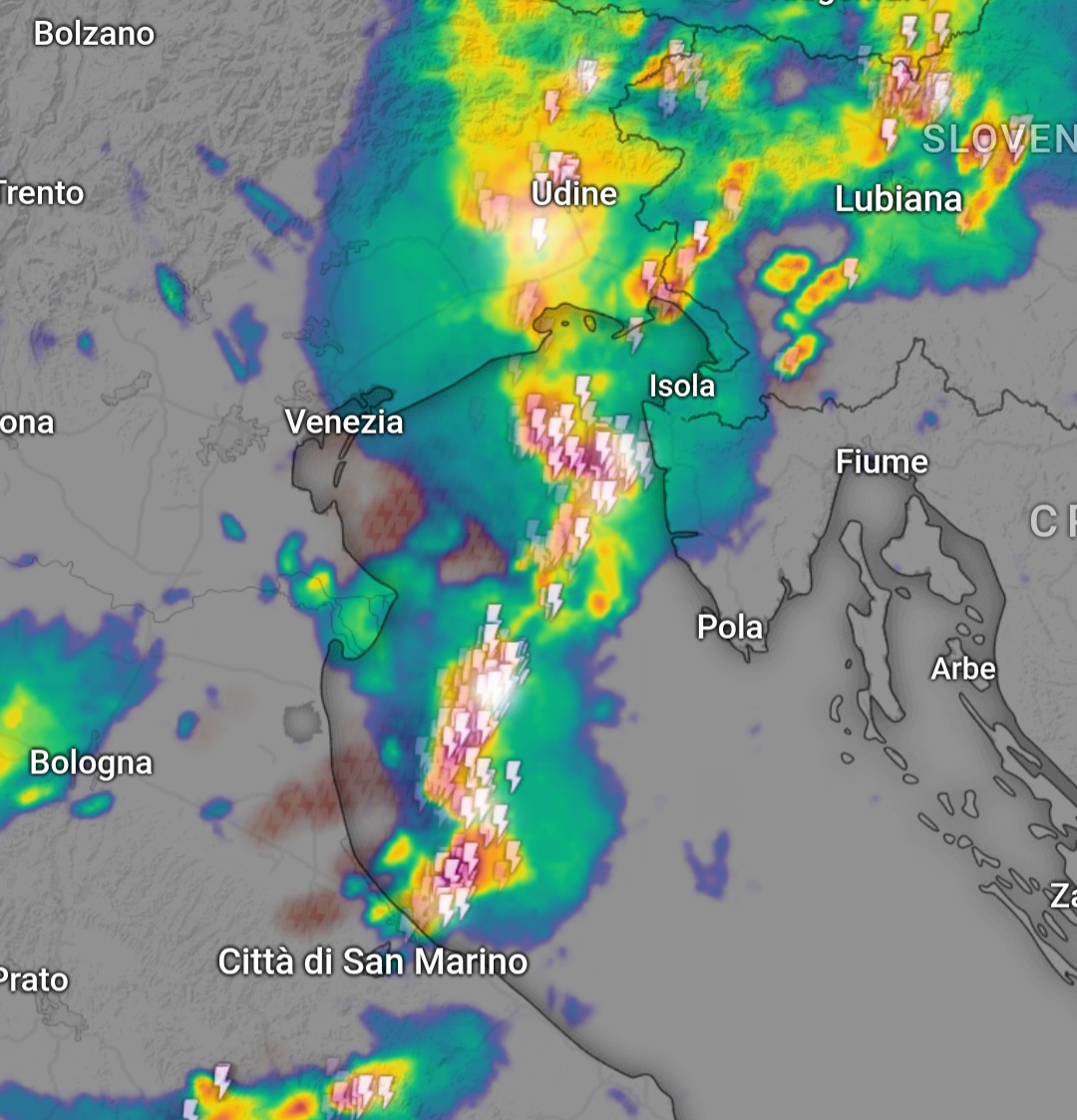 Radar meteo temporali Veneto