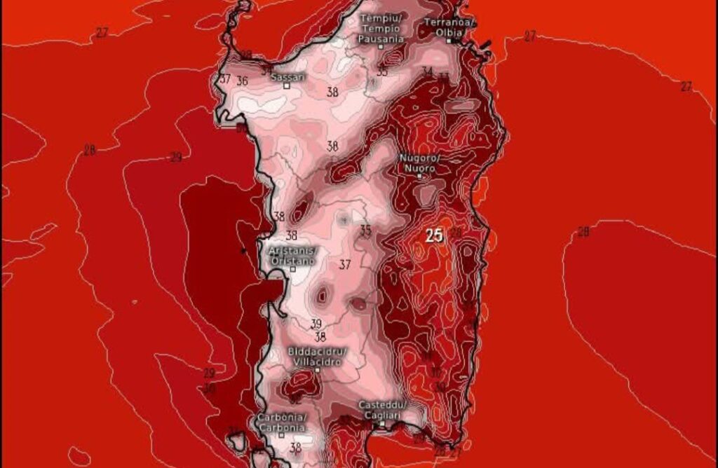 Temperature massime Sardegna
