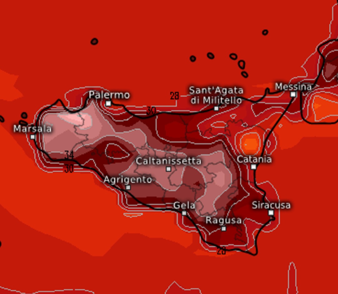 Temperature massime Sicilia 