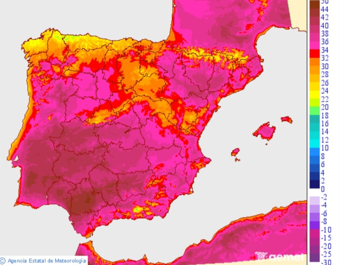 Temperature massime Spagna 