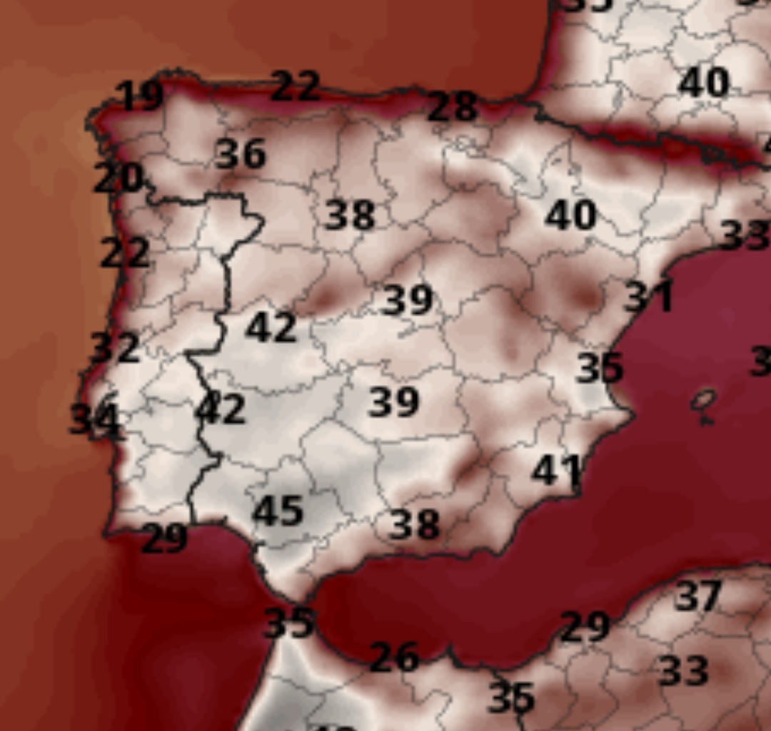 Temperature massime Spagna