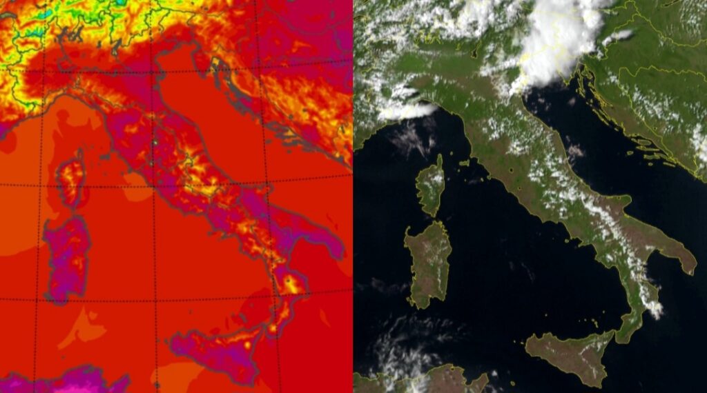 Temperature massime e satellite 1 agosto