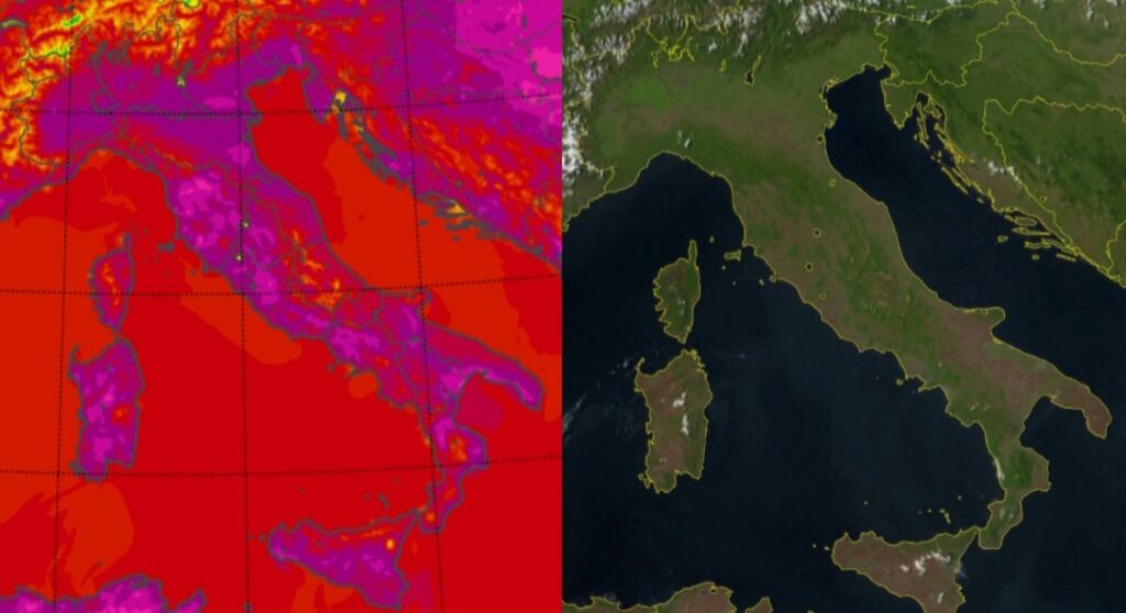 Temperature massime e satellite 10 agosto
