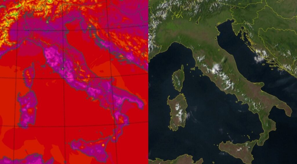 Temperature massime e satellite 11 agosto
