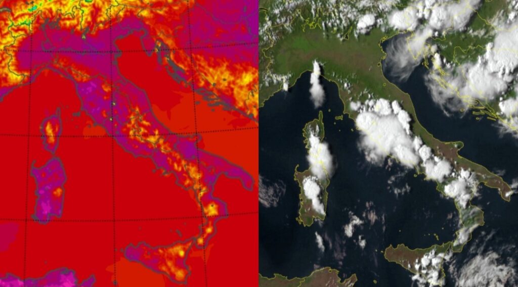 Temperature massime e satellite 17 agosto