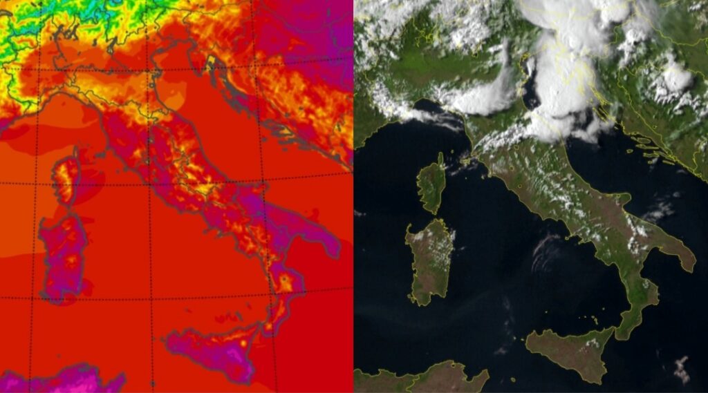Temperature massime e satellite 2 agosto