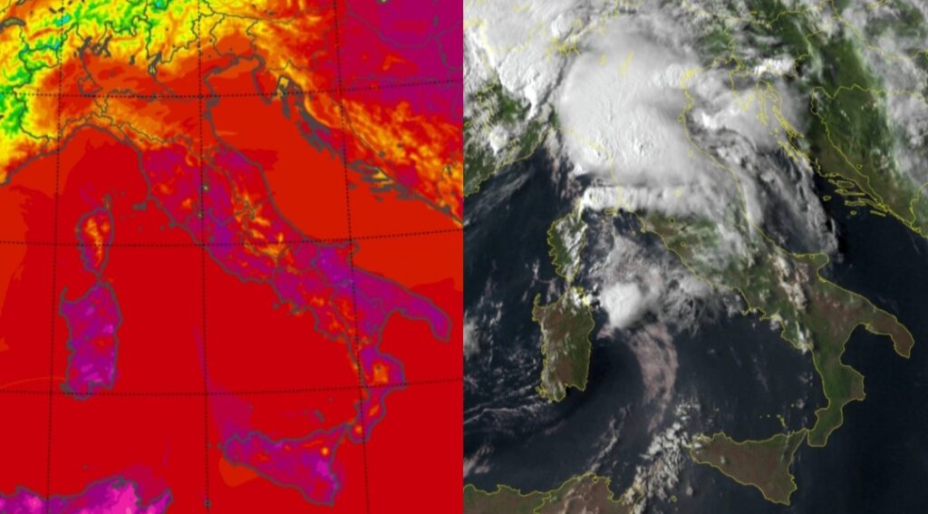 Temperature massime e satellite 20 agosto