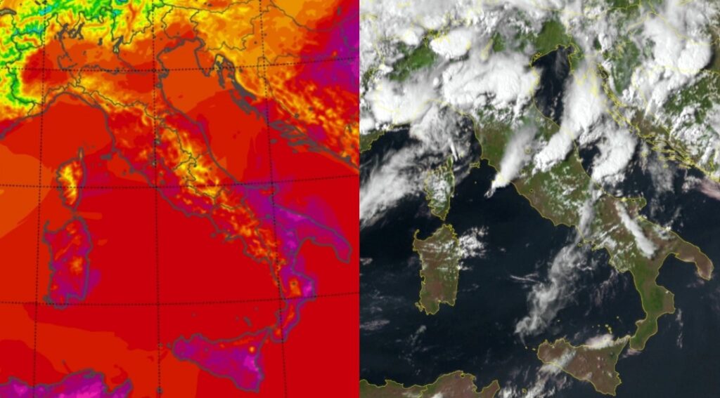 Temperature massime e satellite 21 agosto