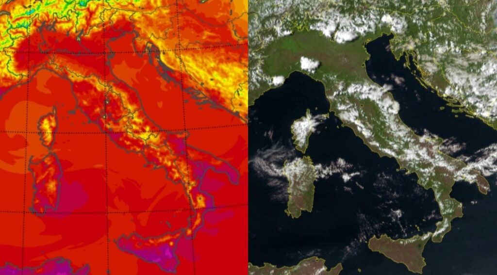Temperature massime e satellite 22 agosto