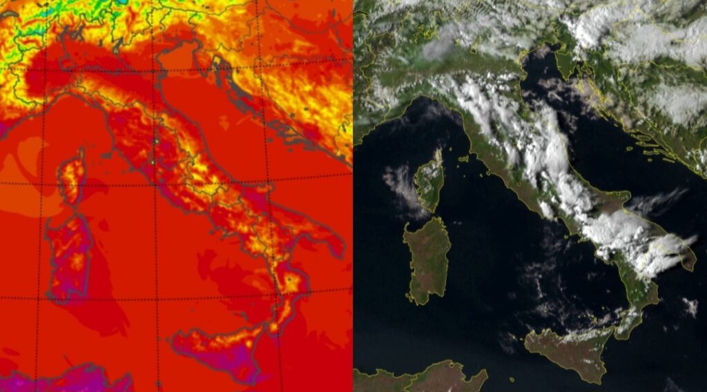 Temperature massime e satellite 23 agosto