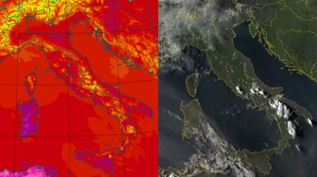 Temperature massime e satellite 26 agosto
