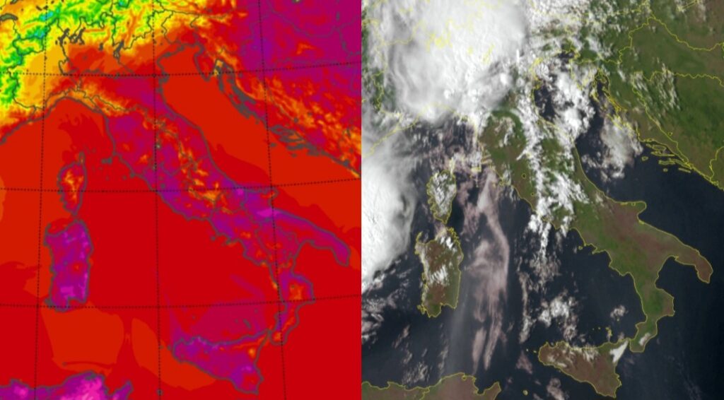 Temperature massime e satellite 28 agosto