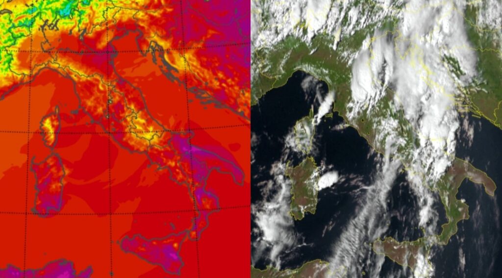 Temperature massime e satellite 29 agosto