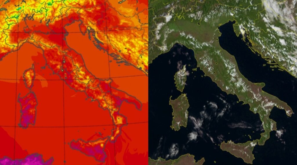 Temperature massime e satellite 31 agosto