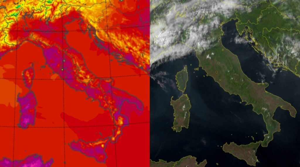 Temperature massime e satellite 6 agosto
