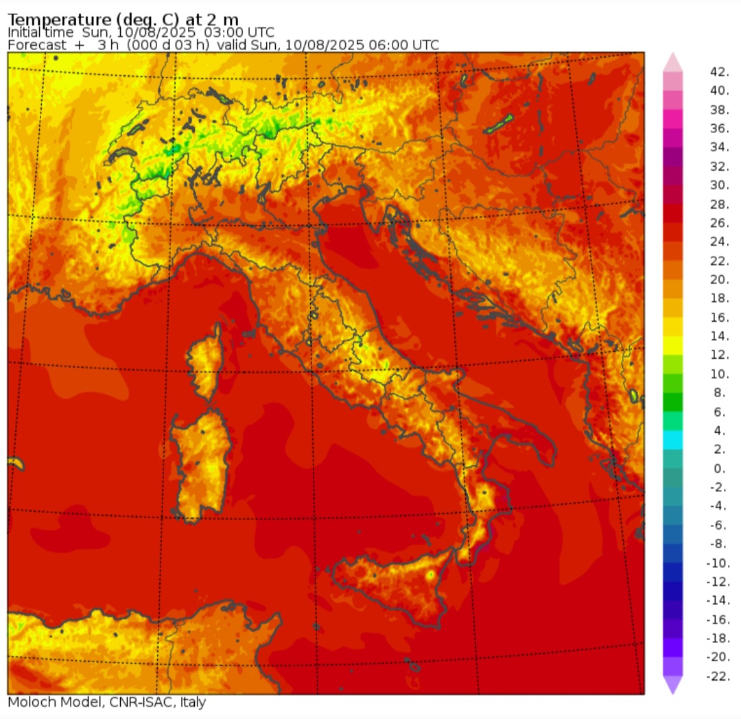 Temperature minime 10 agosto