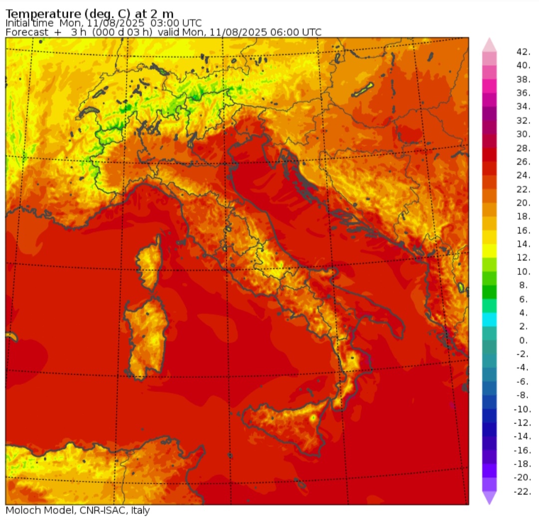 Temperature minime 11 agosto