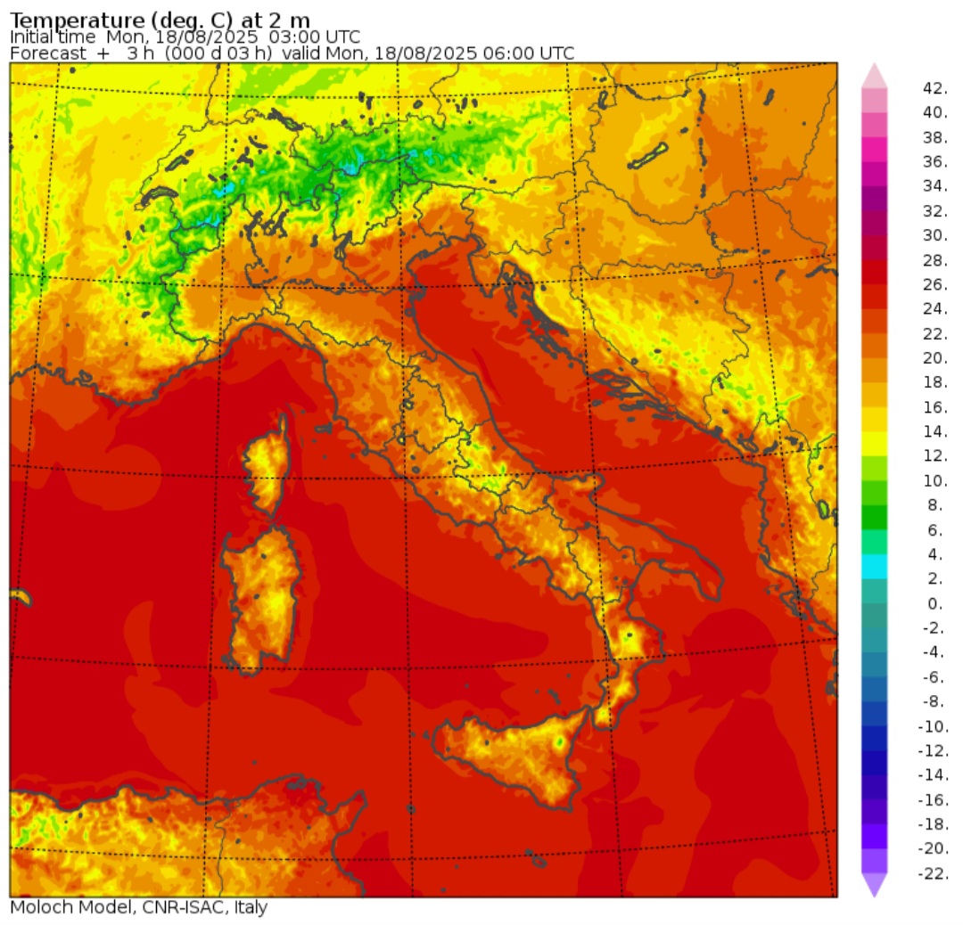 Temperature minime 18 agosto