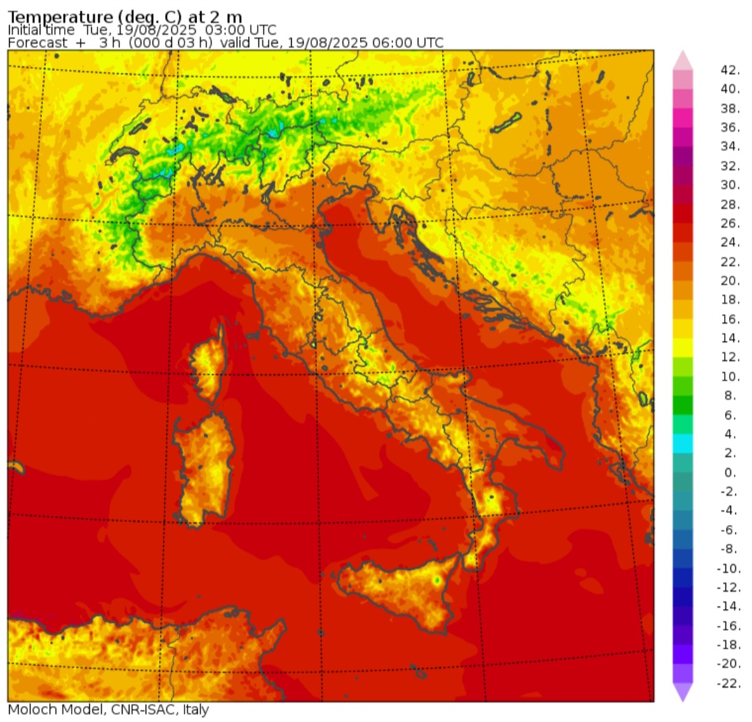Temperature minime 19 agosto