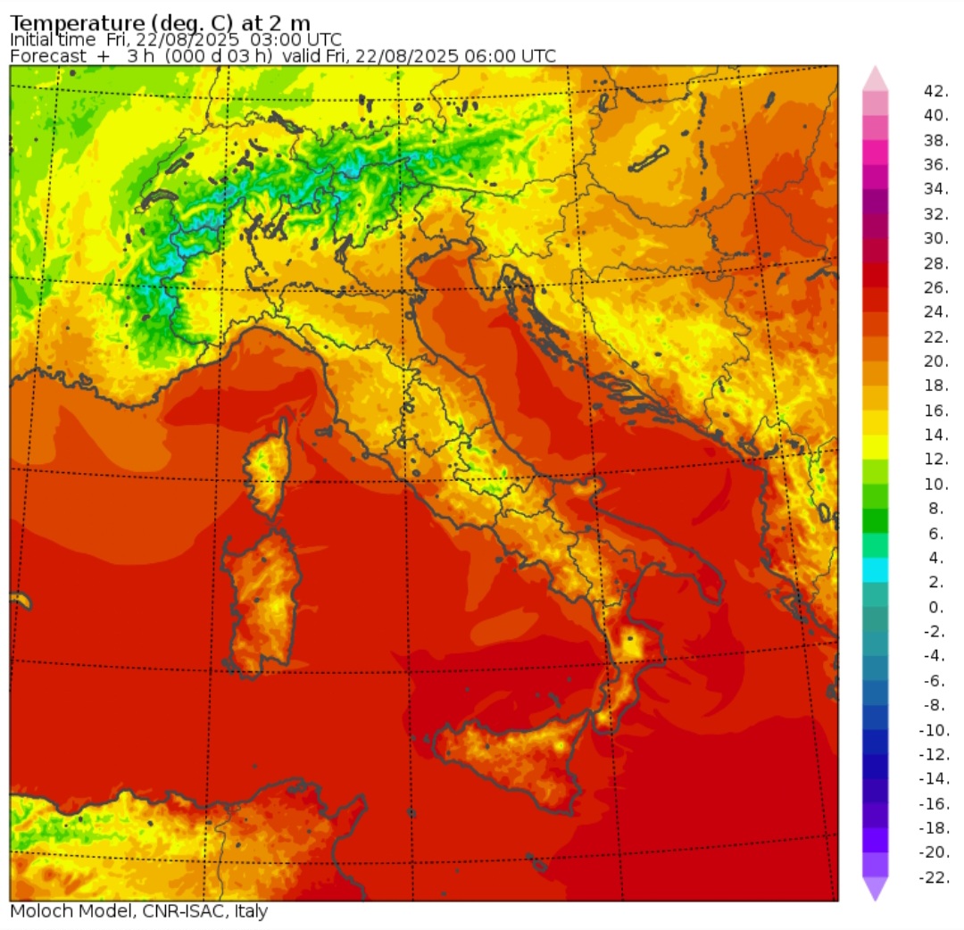 Temperature minime 23 agosto