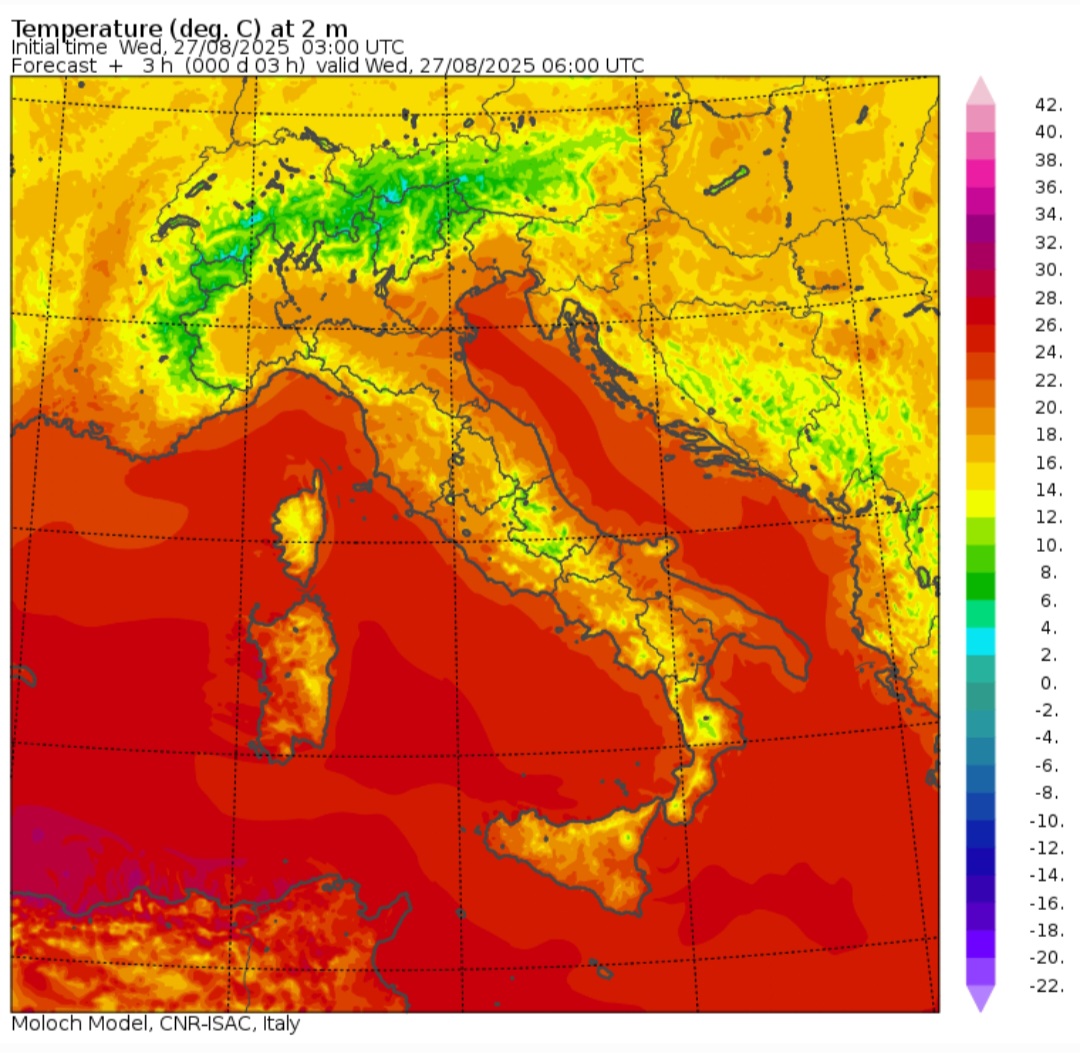 Temperature minime 27 agosto