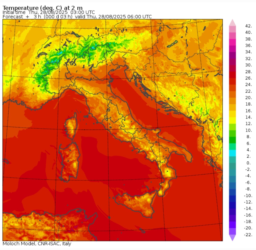 Temperature minime 28 agosto