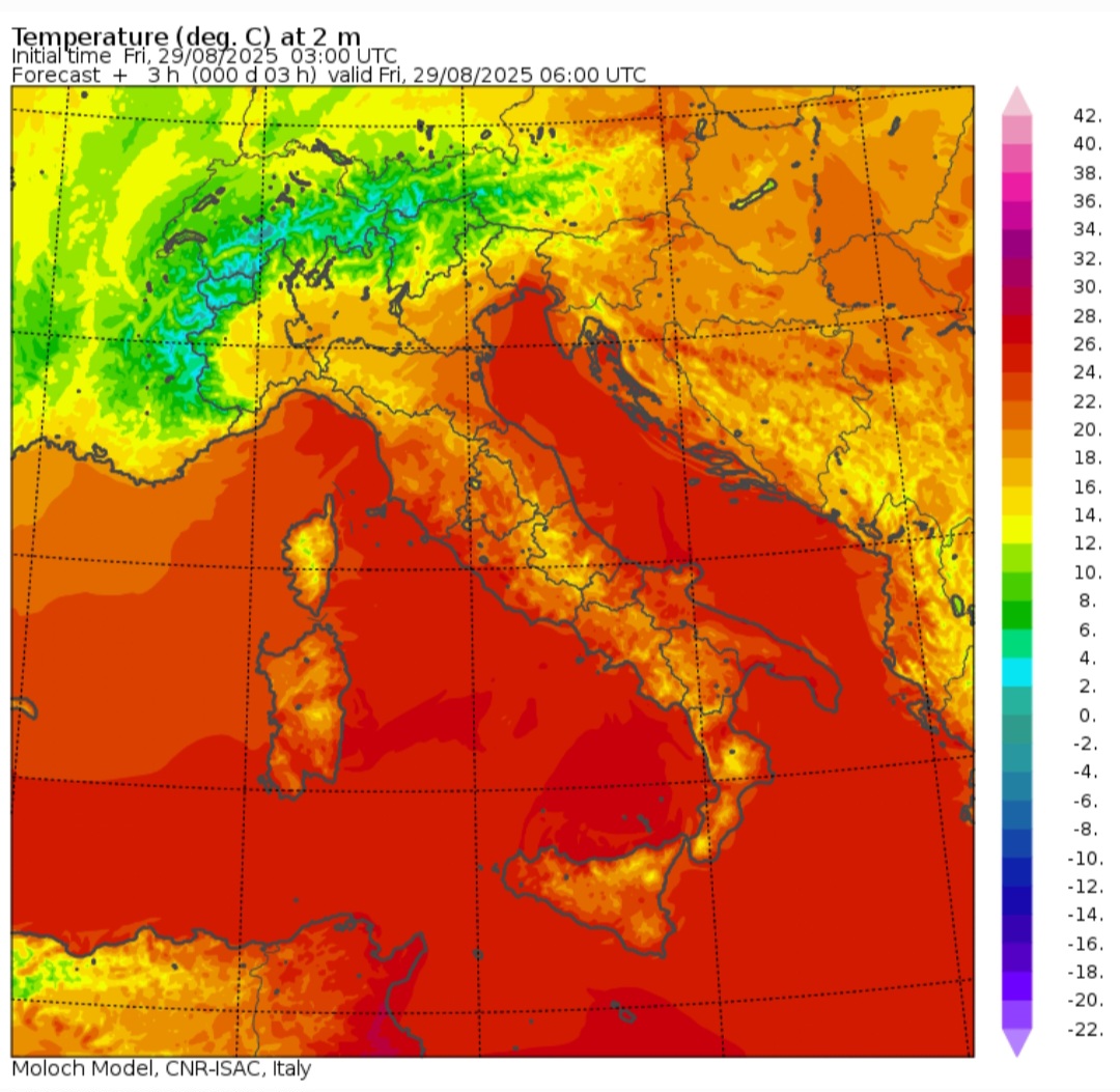 Temperature minime 29 agosto