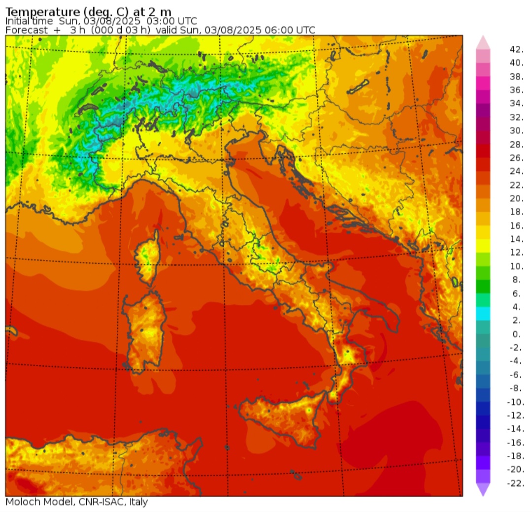 Temperature minime 3 agosto