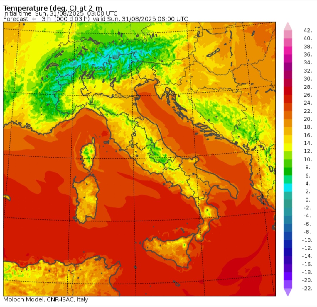 Temperature minime 31 agosto 