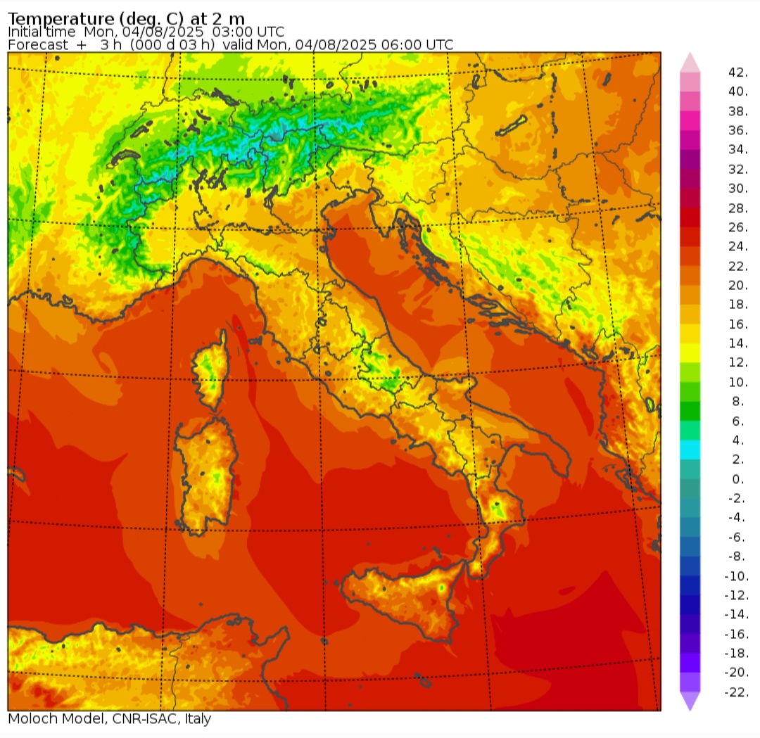Temperature minime 4 agosto