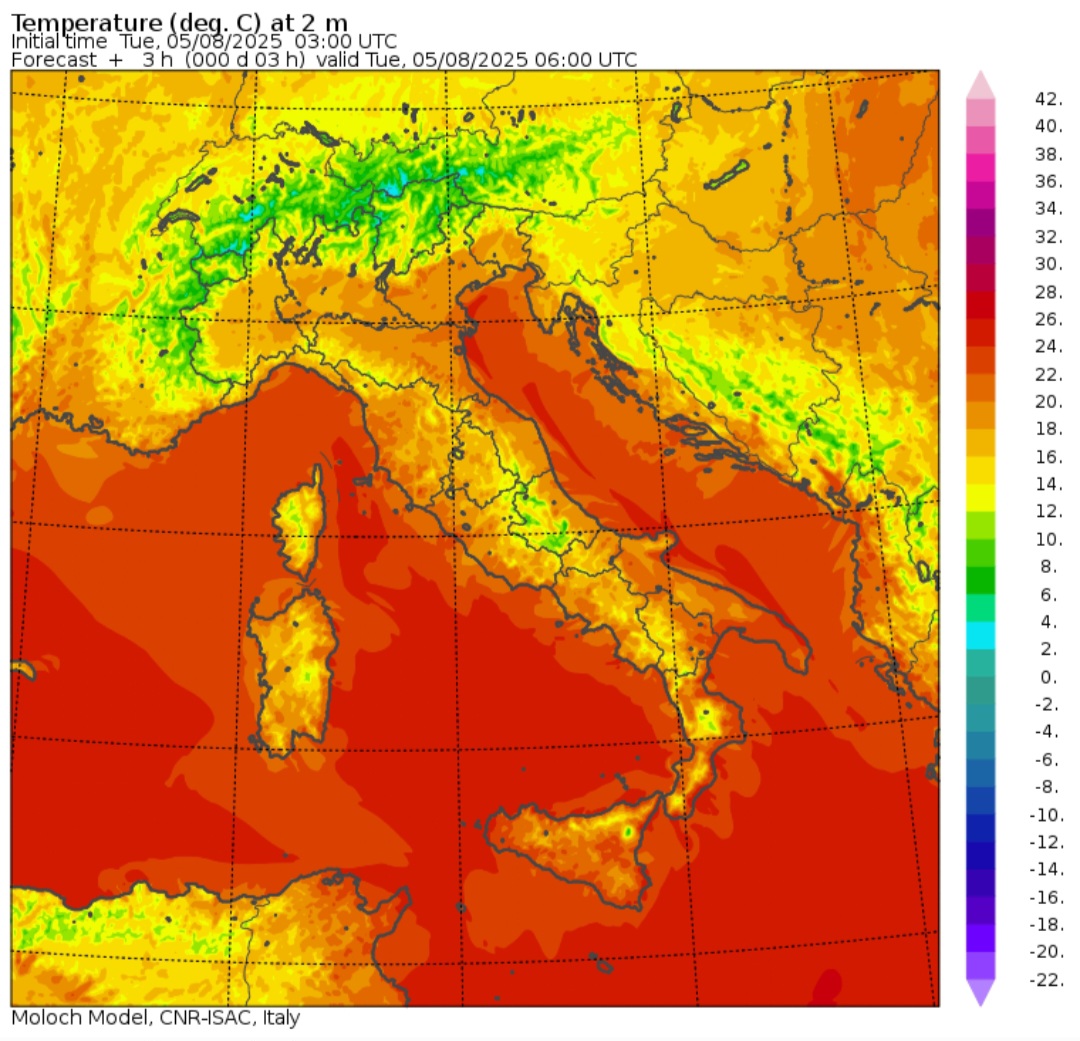Temperature minime 5 agosto