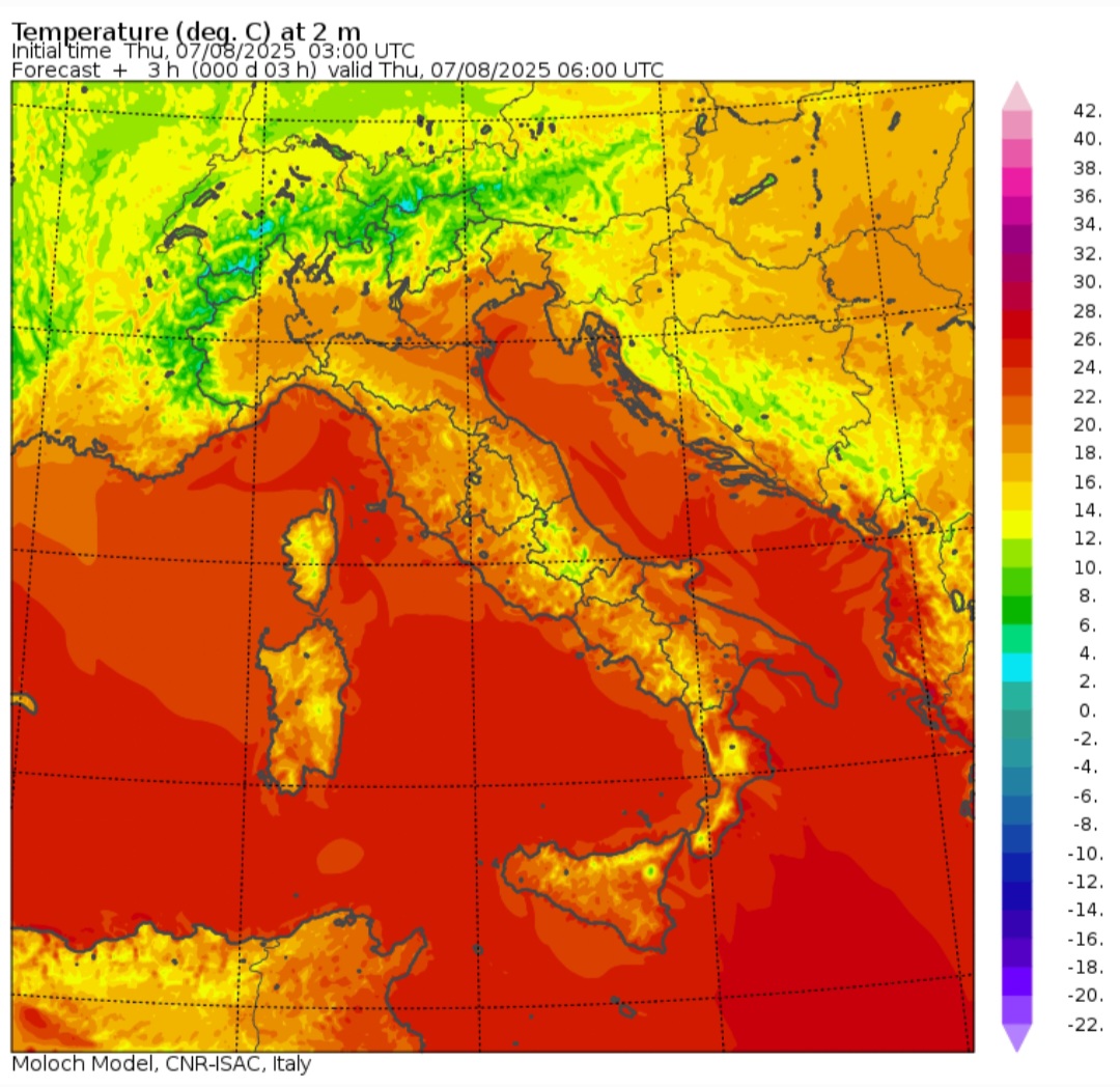 Temperature minime 7 agosto