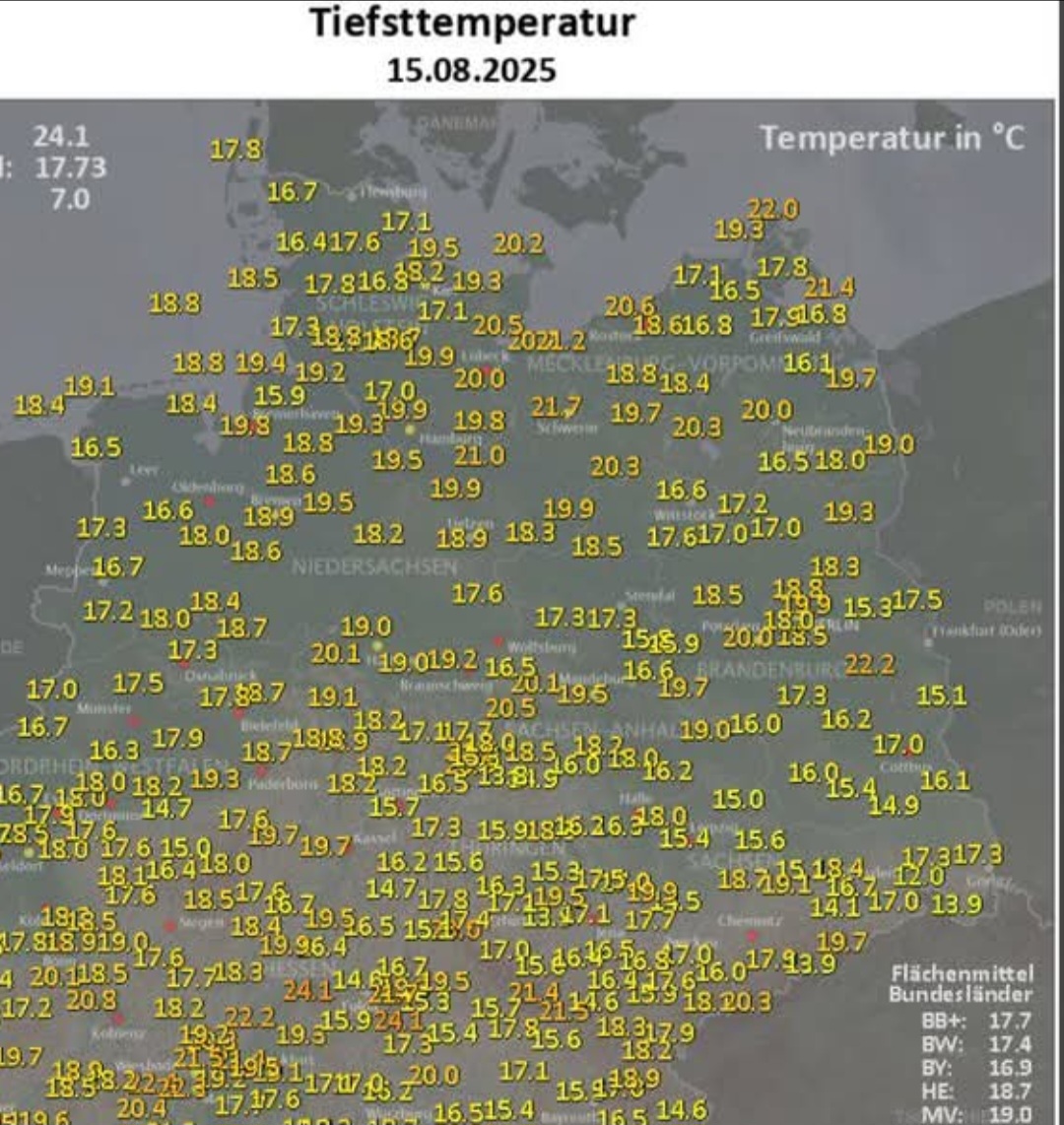 Temperature minime Germania