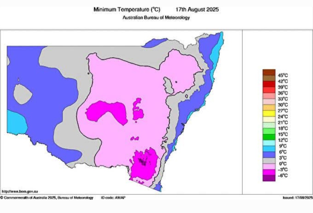 Temperature minime Australia