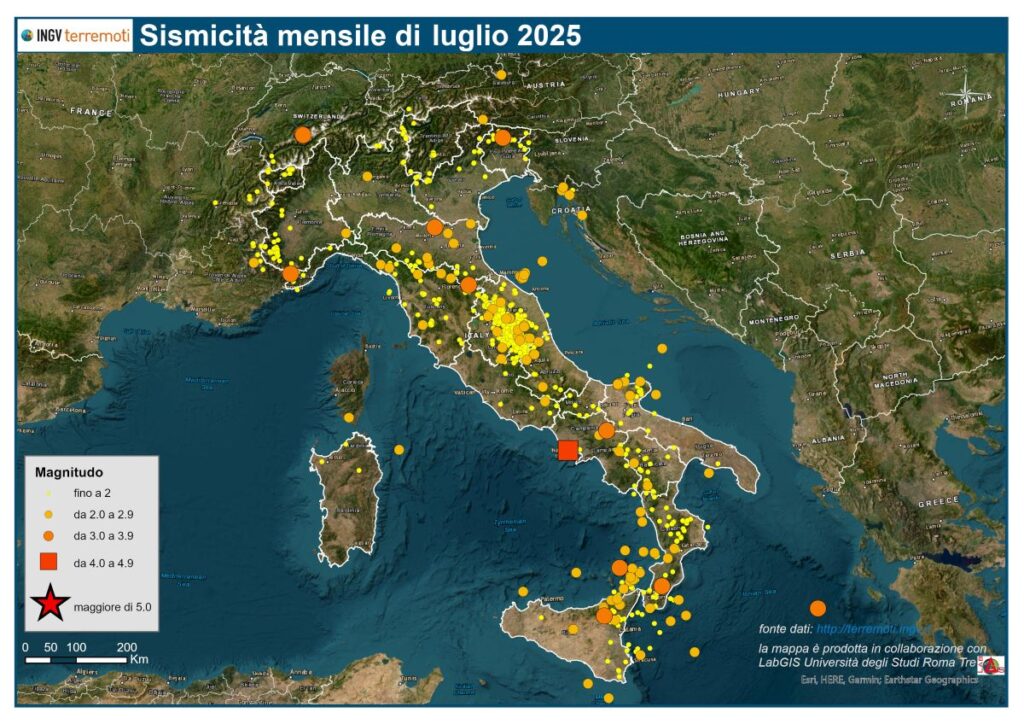 Terremoti Italia luglio 2025