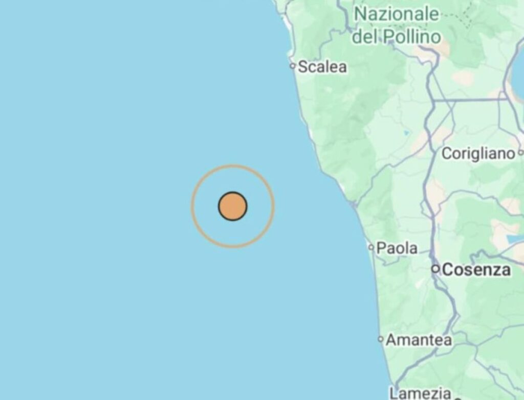 Terremoto costa calabra