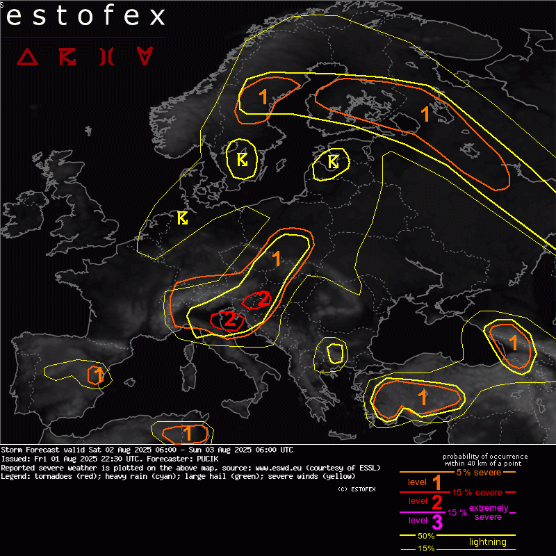 allerta meteo oggi 2 agosto 2025 estofex