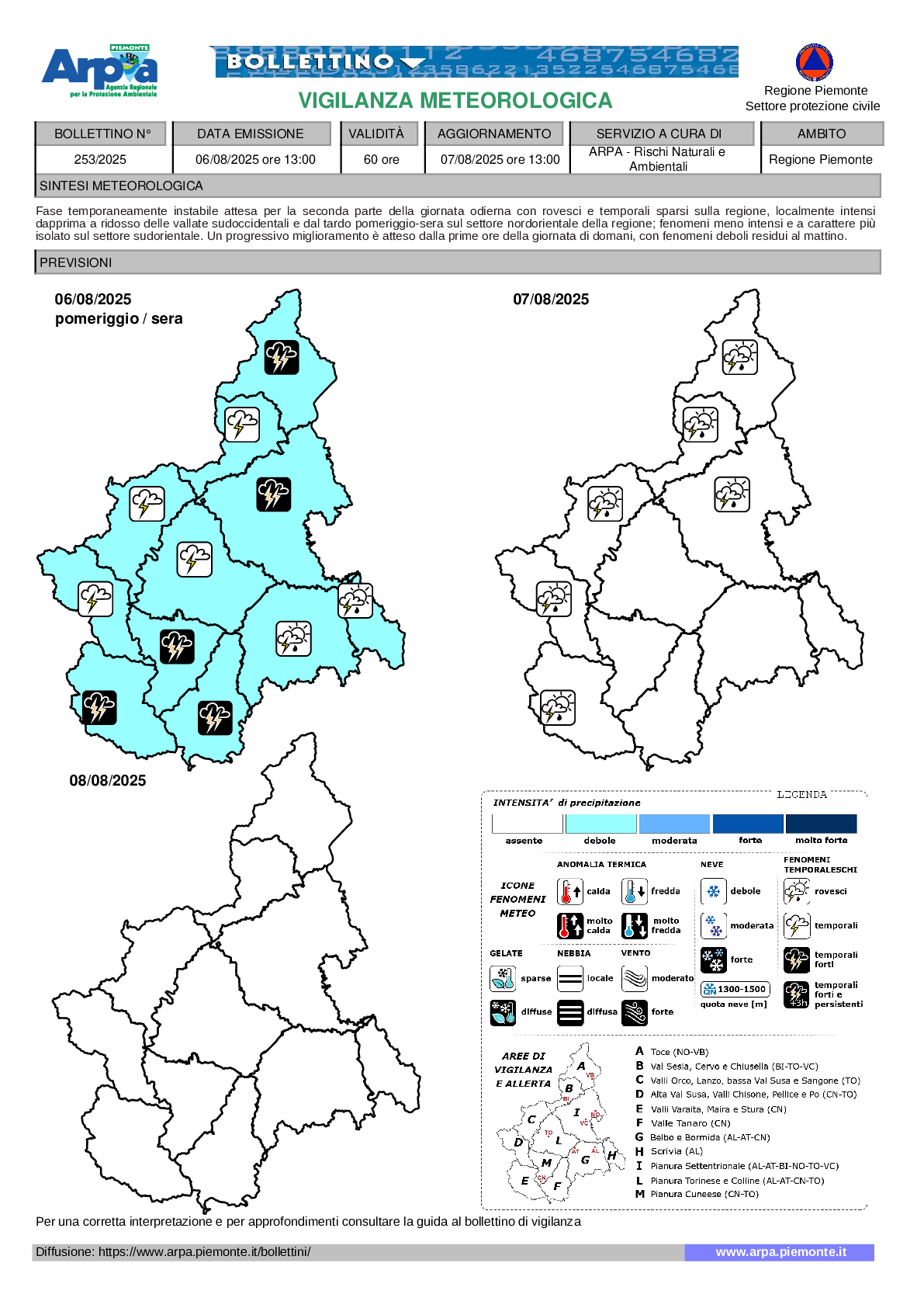 allerta meteo piemonte bollettini
