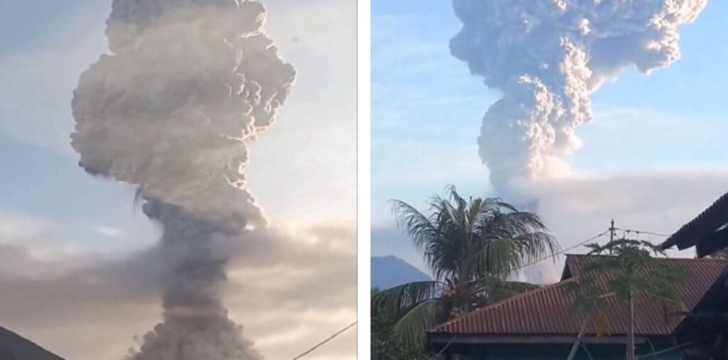 eruzione monte Lewotobi Laki-Laki indonesia
