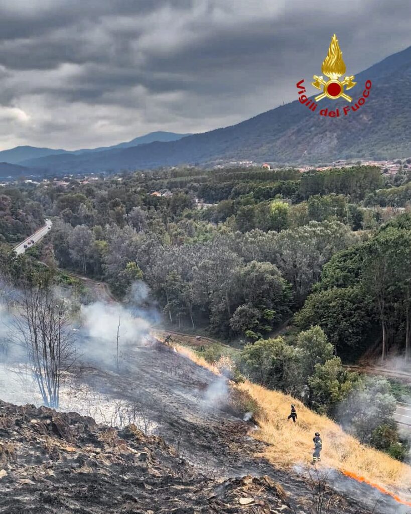 incendio Caprie piemonte